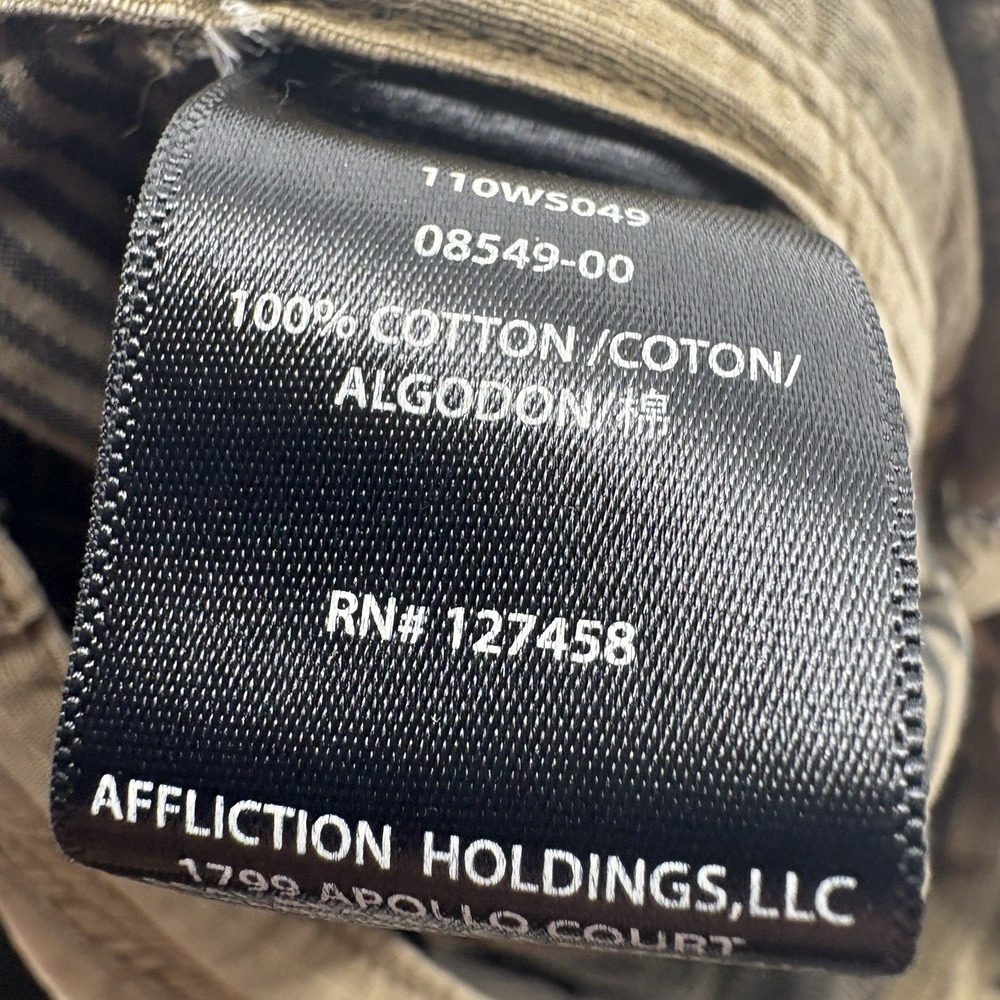 Affliction Black Premium Cargo Shorts Brown Ripstop Y2K Grunge Utility Men 38 - Picture 9 of 13